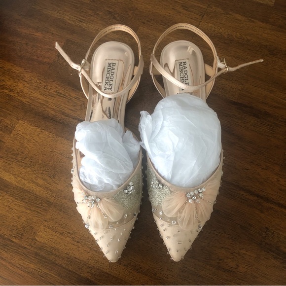 NIB $185 Karine Pointed Toe Flat BADGLEY MISCHKA COLLECTION in Nude - size 8! - Picture 7 of 14